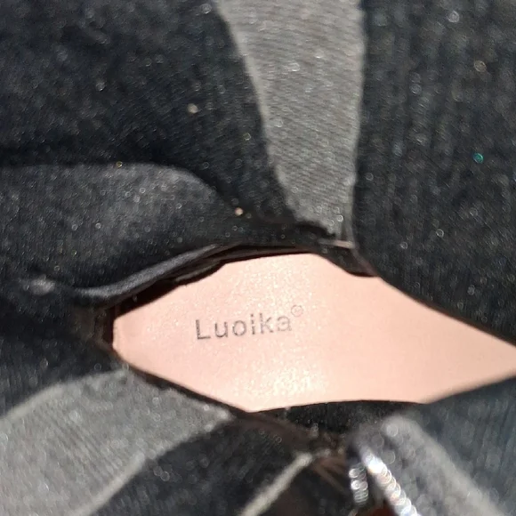 Stylish Black Faux Leather, Over the Knee Boots. Size 9Wide Calf, Lots Of Room - Picture 6 of 8